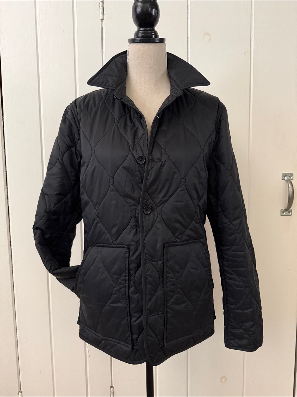 Banana Republic Black Diamond Quilted Field Jacket Coat